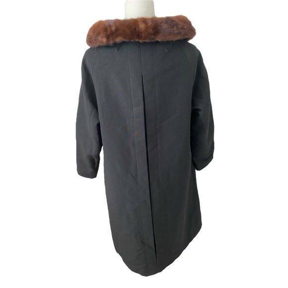 Hockanum Fabrics Steven Vintage 1960s Mink Collar Waterproof Long Coat Jacket M - Picture 4 of 10